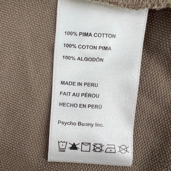 Psycho Bunny Boys Khaki Pima Cotton Short Sleeve Polo Embroidered Size 10/12 M - Picture 5 of 6